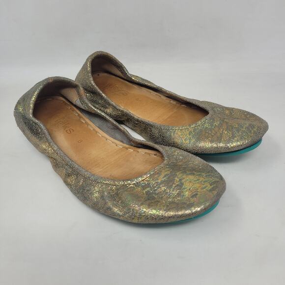 Tieks Ballet Flats 8 Gold Leather Love Potion Foldable Limited Edition Metallic - Picture 1 of 11
